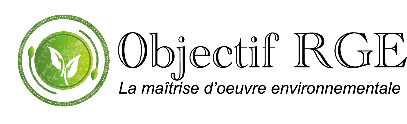 Logo Objectif RGE, la maîtrise d'oeuvre environnementale